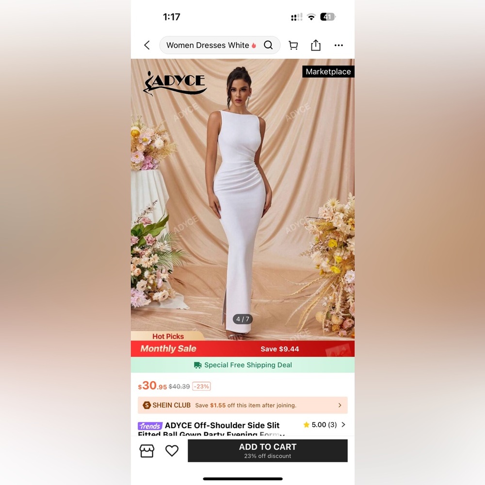 White dress with a slit